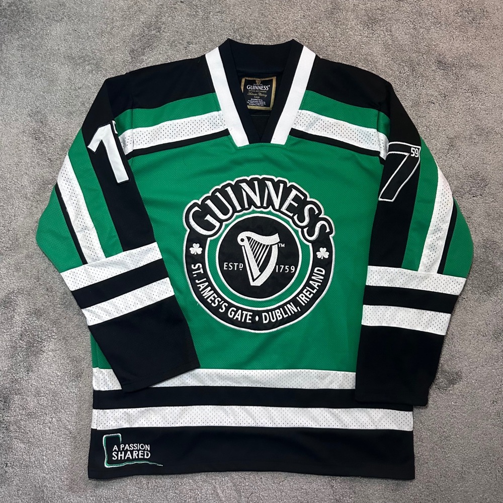 Guinness Hockey Jersey Mens Large Green Black 1759 Ireland St James Gate Dublin